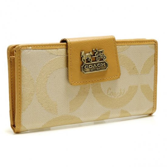 Coach In Signature Large Yellow Wallets ART - Click Image to Close